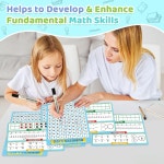 번호 1-120 차트 드라이 이레이즈 플래시 카드, 12인치 x 9인치 숫자 줄 10 프레임 수학 조작법 학생 교사 유치원 1학년 2학년 교실 홈스쿨... 