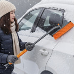 자동차 눈제거기 차량 성에 성애 제거 스크래퍼 길이조절 눈쓸개 스노우브러쉬 : 플라이비