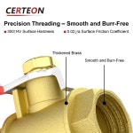 황동 미니 볼밸브 1/4 1/8 3/8인치 BSP NPT 내외부 나사산 빨간 손잡이 공압 시스템용 수류 제어 밸브 G1-4 F-F : 집구스토어