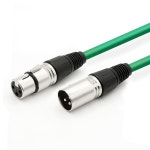 DREMAKE 16.5피트 사운드 스피커 케이블 3Pron 마이크 XLR 3Pin 남성용에서 여성용 스네이크 코드, 무대, 노래방, 공용 - 녹색 10 FT... 