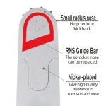 Stihl MS660 381 066 3/8 -.050 -84 (240RNDD025)용 적층 전기톱 가이드 바 체인 콤보 DS-2I : 트랜디박스1