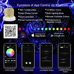 키트 20W RGBW Twinkle+APP+사운드 활성화 듀얼 스타 천장 620개(9.8피트/3m 혼합 스트랜드) 자동차 헤드라이너 스타/미디어 : allpic005