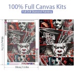 클렌도 할로윈 다이아몬드 아트 키트 - 호러 5D 페인팅, 월 홈 데코 공예 12x16 인치용 풀 드릴 도트 보석 G7960 : 0트렌디픽0