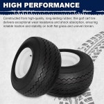 휠 어셈블리가 장착된 WEIZE 2 팩 18X8.50-8 18/8.5-8 골프 카트 타이어, 러그 4인치 센터, 핏 클럽 카, 쿠시먼, 이지고 2 Pack 18X8.50-8... 