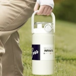 체육관 Drinkware 1L/1.2L 보온병 컵 대용량 뜨겁고/차가운 밀짚 열 스테인레스 스틸 진공 플라스크 자동차 유지 : 반월마켓11