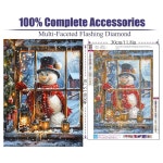 AOSGEDY 크리스마스 다이아몬드 페인팅 키트, DIY 스노우맨 아트 5D 홈 월 장식용 다이아몬드가 포함된 보석 페인트 12 x 16인치 G6354-US... 