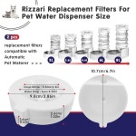 리자리 0 5L 3 6L/4 6L/6L/8L 자동 반려동물 급수기용 고양이 분수 필터 교체 2팩 - 정화 급수기 : 톰앗호몰