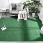 침실 거실용 플라이도잇 에어리어 러그, 6x9 그린 슈퍼 소프트 컴포트 두꺼운 메모리 폼 실내 카펫, 모던 에스테틱 미니멀리스트 남자 여자 성인... 