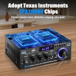 사이브로솔 AK45 스테레오 오디오 앰프, 300W 홈 2채널 무선 블루투스 5.0 파워 앰프 시스템, FM 라디오, USB, SD 카드, 리모컨 시어터 시스템... 