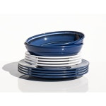 어보데 홈웨어 매디슨 뉴웨이브 전자레인지 세이프 프리미엄 멜라민 디너 플레이트, 파란색, 6, 10.5세트  Salad Blue : 마켓챔프 생활용품