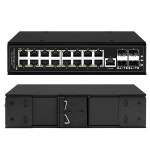 L3 관리형 16포트 산업용 스위치 410G SFP+ 업링크 802.3at/bt 호환 : 속리글로벌온