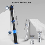 PUIBS 3/8 모터 토크 렌치 세트 10-110 FT LB/13 6-149 2 Nm, 72-이빨 양방향 조절식 드라이브 클릭 토크미터로, 차량/모터 수리를 위한 5... 