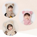 곰돌이 아동용 겨울 어린이 귀달이 방한 모자 목도리 크리스마스 어린이집 답례품 조카 선물 : 오뜨앙쥬