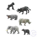 덕우 코끼리 와 야생 친구들 7종 하마 장난감 미니 동물 피규어 하마장난감 동물피규어세트 : 덕우무역