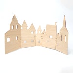 5단 병풍식 겨울마을 모양 나무판 건물 그리기 : 유원아트