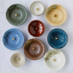 아사유 스틱용 일본산 소형 향 홀더 4.88인치(124mm), - 및 황동 재 세라믹 캐처 세트 회색 향로 전통 Blue : 스스바