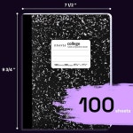 오나비아 컴포지션 노트북 대학은 12팩, 200페이지(100매), 9-3/4 x 7-1/2, 블랙 마블 북스 벌크, 학교, 직장, 사무실, 내구성 있는 북스... 