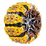 HGG테크 스노우체인 사슬 블랙아이스 빙판 휠체인 윈터타이어 겨울용 타이어 8개입 1세트 : 홍고고