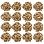 메카닉시티 12개 위커 라탄 볼 1.2인치 장식용 꽃병 충전재 결혼식 파티 센터피스 홈 데코레이션, 골드 Beige 6 : 크리에이트스토어