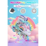 모든 바퀴가 켜진 여아를 위한 조절가능 LJPYMX 인라인 스케이트, 용 초급 실내 스포츠를 재미있는 조명 여아 스케이트 Large Rainbow... 