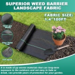 FORTBYEON Winter Essential 1.4FT 100FT 헤비 듀티 잡초 차단막(3.2OZ) - 좁은 침대, 농로 및 서리 방지를 위한 프리미엄 투과성 매트... 