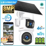 LS VISION 3화면 24시간 녹화 야외 태양광 카메라 4G/WiFi AOV 10배줌 PTZ 자동 추적 보안 배터리 iCSee : 프라임상사7