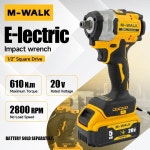 M-WALK DCF922 20V 1/2인치 무선 임팩트 렌치 610N.m 가변 속도 전동 (듀얼 배터리 핀용) : 프라임상사7