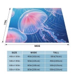 울트라 소프트 웜 스로 블랭킷 올 시즌, 마이크로파이버 플랭넬 경량 몽환 젤리피쉬 프린트 블랭킷, 홈 침대 소파 의자 야외 여행 캠핑... 
