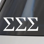 소로리티 샵 시그마 시그마 자동차 데칼 스티커 - 그리스 문자 디자인, 공식 라이선스 트라이 시그마 소로리티 윈도우 스티커 : 블랙포인트26
