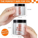 뚜껑이 16온스(12팩) 및 8온스(12팩)인 비비미 24팩 플라스틱 병, 투명 메이슨 , 향신료, 쿠키, 사탕 건조 식품용 누수 방지 슬라임 용기, 보관용... 