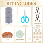 성인 초보자를 위한 인펀리 DIY 마크라메 가방 키트 보호 코드 숄더백 세트 비드 태슬 H메이드 매듭 사첼 키트와 함께 여성 홀리데이 비치... 