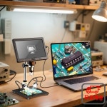 Hayve 성인용 10.1 인치 LCD 디지털 현미경 DM13 전자 수리 동전 보석 PC View 32GB 납땜 : 다이렉트상사4