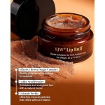 트리플 액션 립 스크럽 - 브라운 슈가, 커피 & 펄라이트 각질 제거제 코코넛 및 식물성 오일이 함유되어 건조하고 갈라진 입술을 영양 있게... 