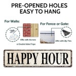 SOYAVE 해피 아워 사인 농가, 벽 장식 예술 컨트리 소박한 빈티지 홈 틴 플라크 바 맥주 와인 레스토랑 선물 4 x16 인치 메탈 : 민맘홈앤하우스