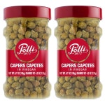 와인 식초에 담긴 폴리 케이퍼스 - 정통 이탈리아 안티파스토 조미료, 소금물에 절인 케이퍼스, 파스타, 생선, 지중해 요리에 완벽한 2팩(각 6.... 
