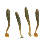 POCREATION 티테일 소프트 플라스틱 낚시 미끼, 5cm 그럽 50개, 블랙 : 글로벌초이스s