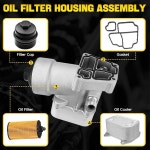 YEHERIT 알루미늄 오일 필터 하우징 호환 2012-2014 03L115389G Amarok VW 03L-115-389-H 03L115389B 쿨러와 어셈블리 2.0L Q3 : 다다... 