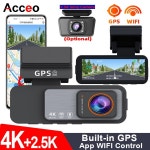 대시 캠 4K UHD 녹화 자동차 카메라 DVR  비전 비디오  GPS Wi-Fi 지원 듀얼 렌즈 룸 2.5K 후면보기 카메라 : 부흥종합상사