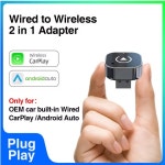 무선 CarPlay 어댑터 2025 업그레이드 유선 CarPlay를 무선으로 차량용 미니 USB 디자인 (내장 유선 Apple CarPlay 플러그 포함)... 