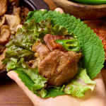 350도에서 참숯으로 초벌한 돼지 숯불구이 : 산지도매센타