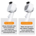 개와 고양이를 위한 2-in-1 젠틀 디셰딩 및 디탱글링 브러시 - 일상적인 코트 관리를 조절 가능한 반려동물 그루밍 도구 느슨한 털 관리 긴... 