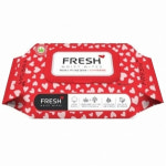 큐브릿지 FRESH 하트 엠보싱 물티슈 캡형 80매 1팩 : 가성비추천인생템