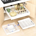 다야코코 캐비닛 정리함, 너비 11 6 -19 5 및 깊이 16 5 -21 3 레일로 가능, 드릴 조절식 서랍 없음, 흰색 White : YS글로벌96