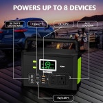 휴대용 발전소 200W(최대 400W), 110V AC 콘센트가 있는 모럭 태양광 발전소, 가정용 백업 실외 비상 RV용 32000mAh 리튬 배터리 발전기... 