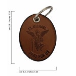 진짜 가죽으로 만든 대천사 성 미카엘의 열쇠고리 - 장인 제작 100 이탈리아산 : ANS마켓