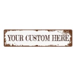 사무실, 비즈니스, 홈 데코를 위한 맞춤형 금속 표지판, 개인 실외 실내 표지판 - 빈티지 레트로 러스틱 4x16인치 Horizontal 6 x8 : 높은만족몰