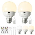 충전식 전구, 배터리 작동 원격 E26 LED 비상 전구 포함, 웜 화이트 CCT, 타이 1 Lightbulb : 하나14지우
