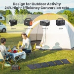 FlexSolar 60W 접이식 태양광 패널, USB-C/USB-A QC3.0/DC 20-28V 포트가 있는 휴대용 충전기, 휴대폰 소형 발전소와 호환되는 RV... 