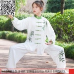 하이 퀄리티 남녀공용 부드러운 면 세트 쿵푸 우슈 무술 유니폼 자수 태극권 의류 야외 훈련 : 고래총판