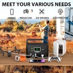 휴대용 발전소 200W(최대 400W), 110V AC 콘센트가 있는 모럭 태양광 발전소, 가정용 백업 실외 비상 RV용 32000mAh 리튬 배터리 발전기... 